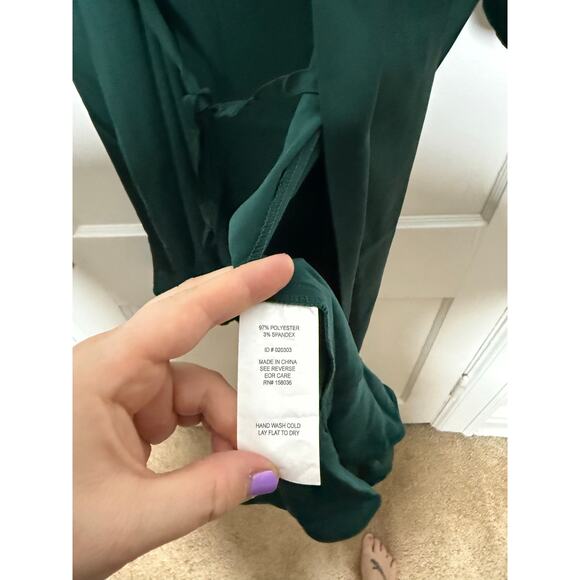 Birdy Grey Emerald Green Kenny Satin Ruffle Tie Short Robe Women's M/L NEW - Picture 6 of 9